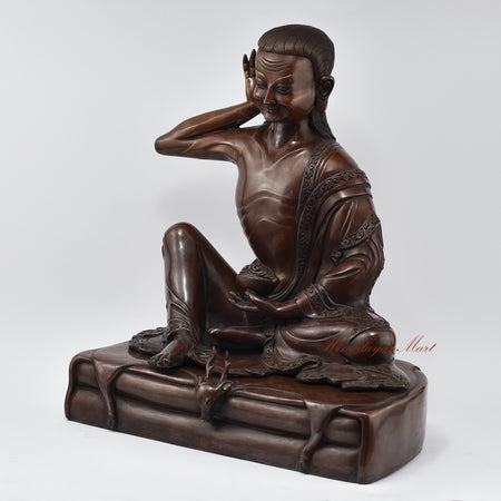 Tibetan Guru Milarepa Copper Statue