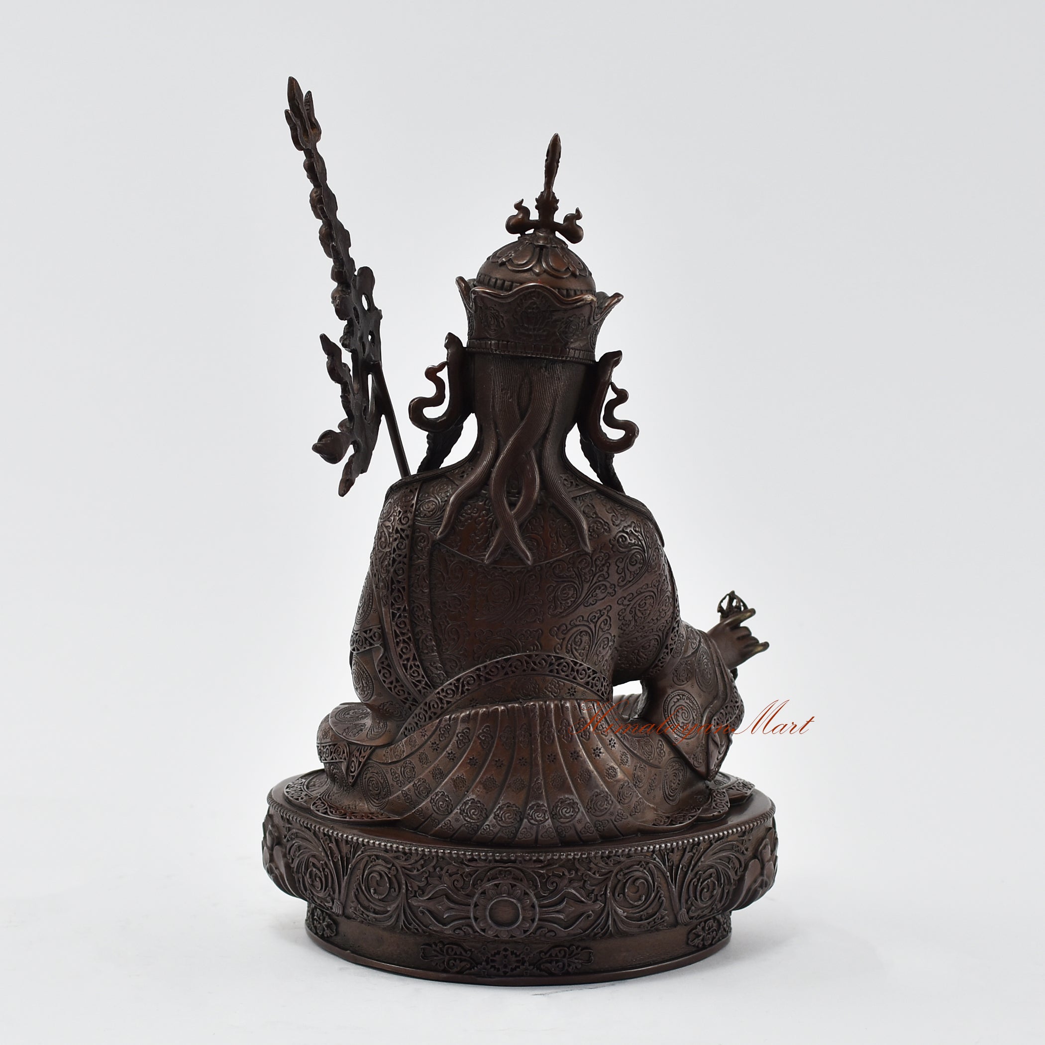 Guru Padmasambhava Oxidized Statue Back Details