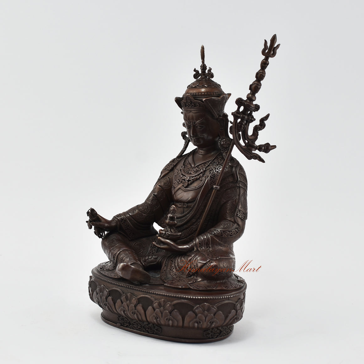 Guru Padmasambhava Oxidized Statue Left Details