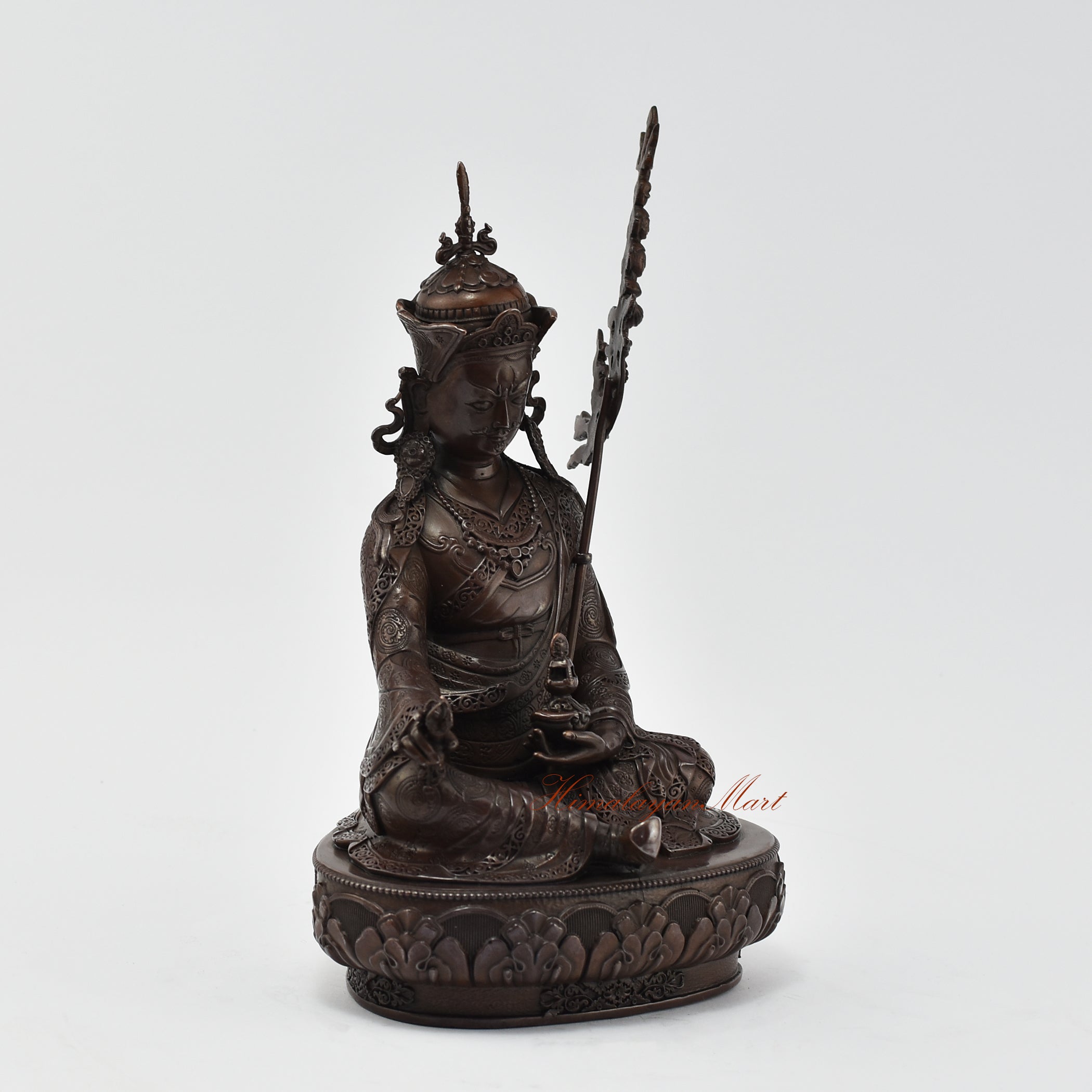 Guru Padmasambhava Oxidized Statue Right Details