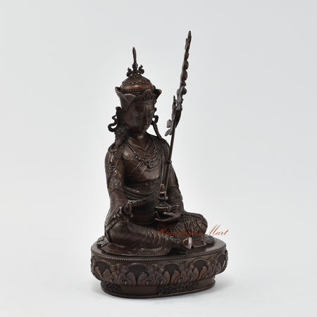 Guru Padmasambhava Oxidized Statue Right Details