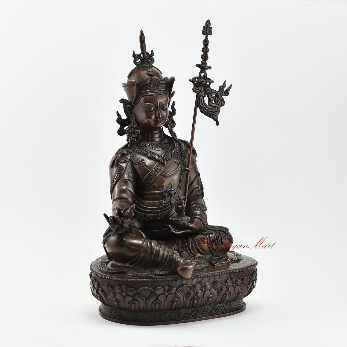 Tibetan Guru Rinpoche Oxidized Statue