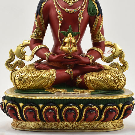 Hand-Painted Amitayus Statue Lower Detail