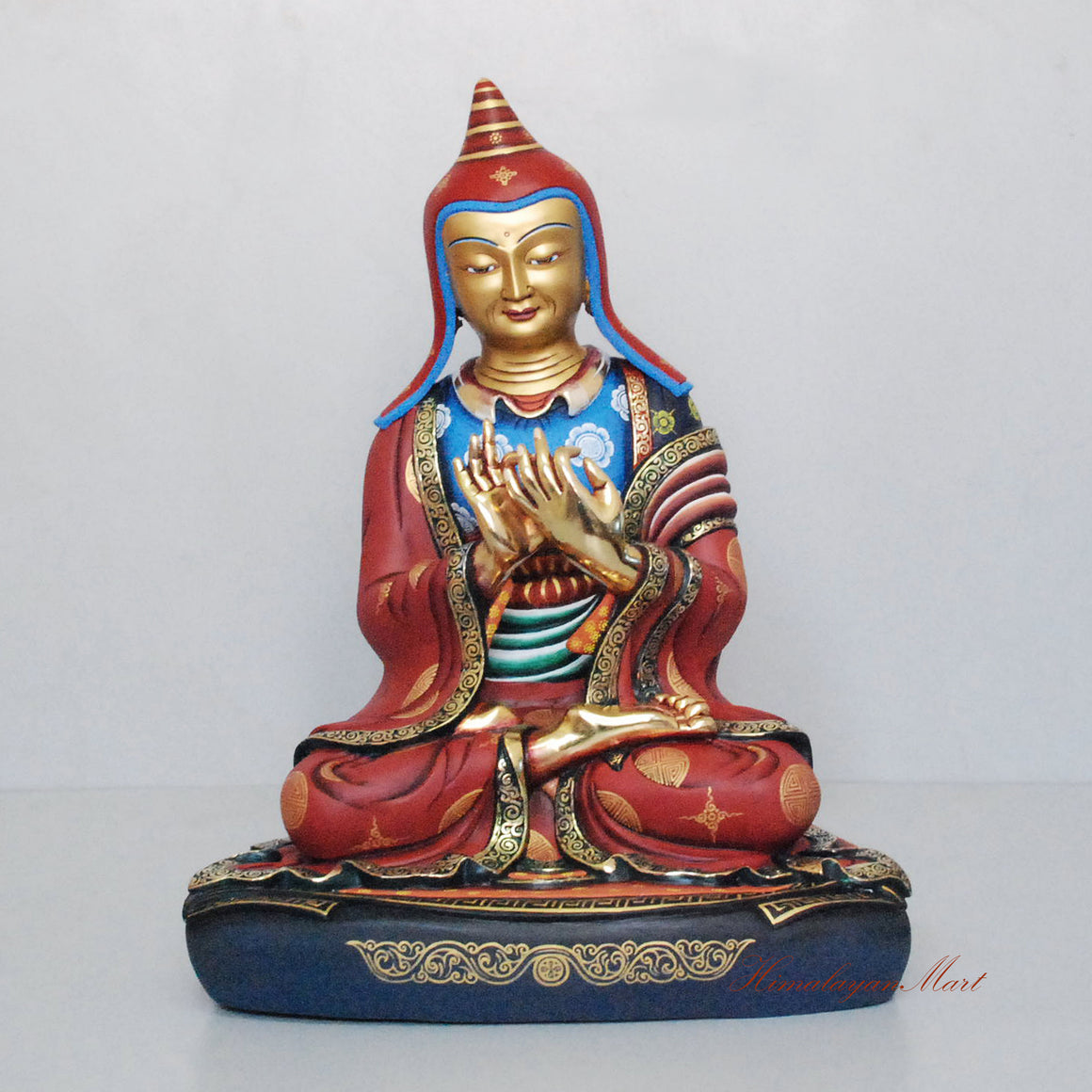 Hand-Painted Guru Atisha Dipamkara Statue | Esteemed Indian Monk and Mahasiddha