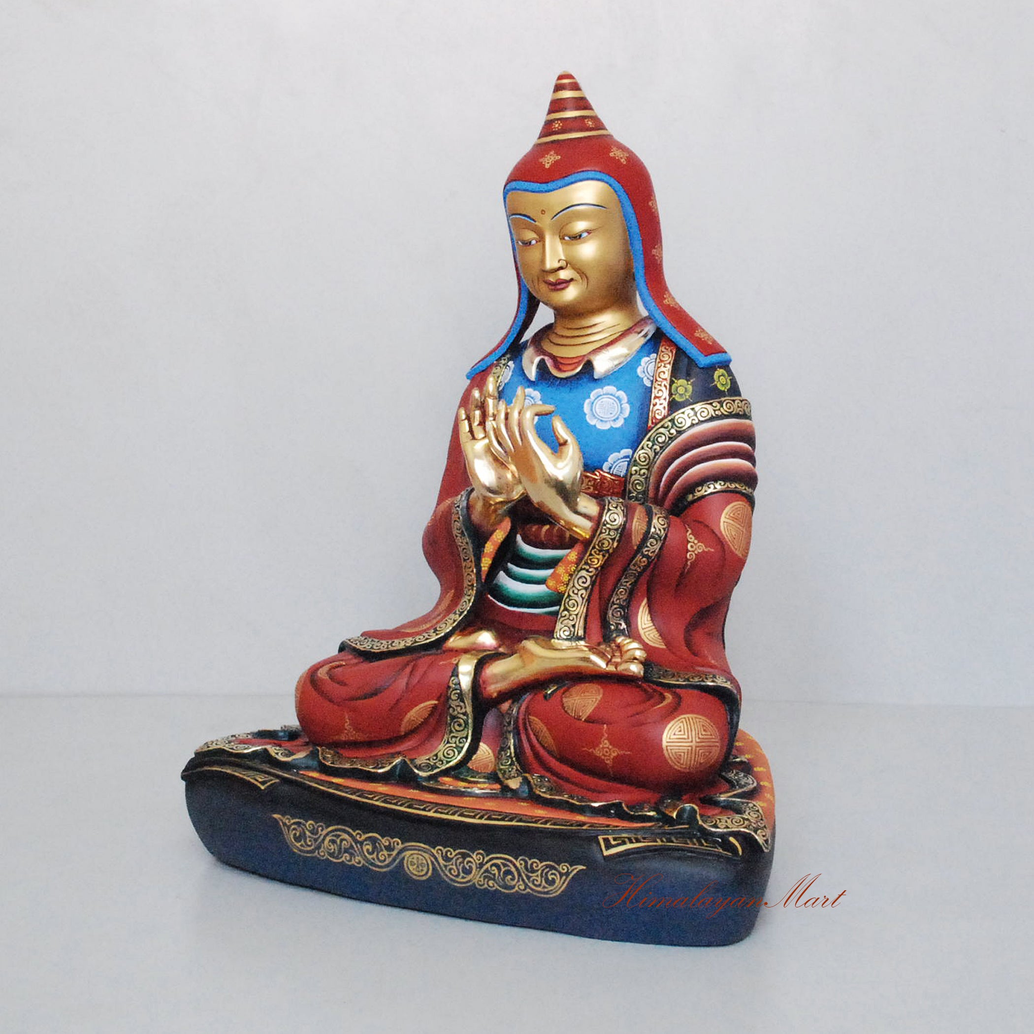 Hand-Painted Guru Atisha Dipamkara Statue-Left