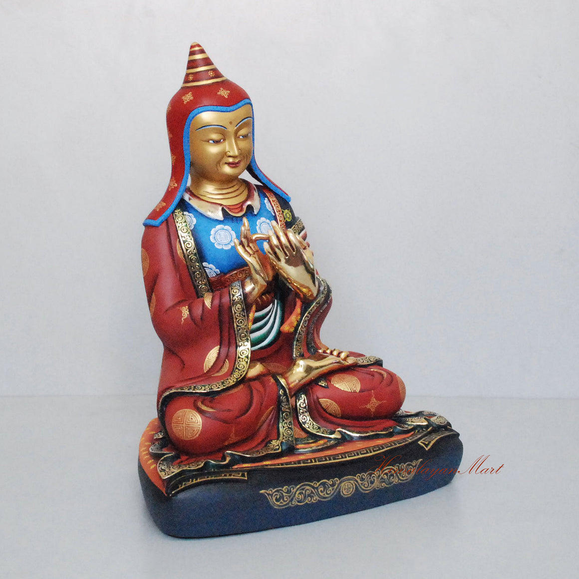 Hand-Painted Guru Atisha Dipamkara Statue-Right