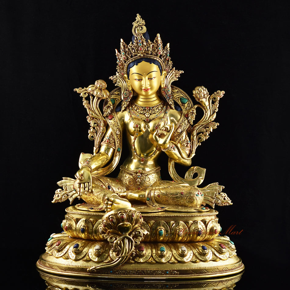 Handcrafted Green Tara Statue