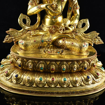 Handcrafted Vajrasattva Statue Details Top