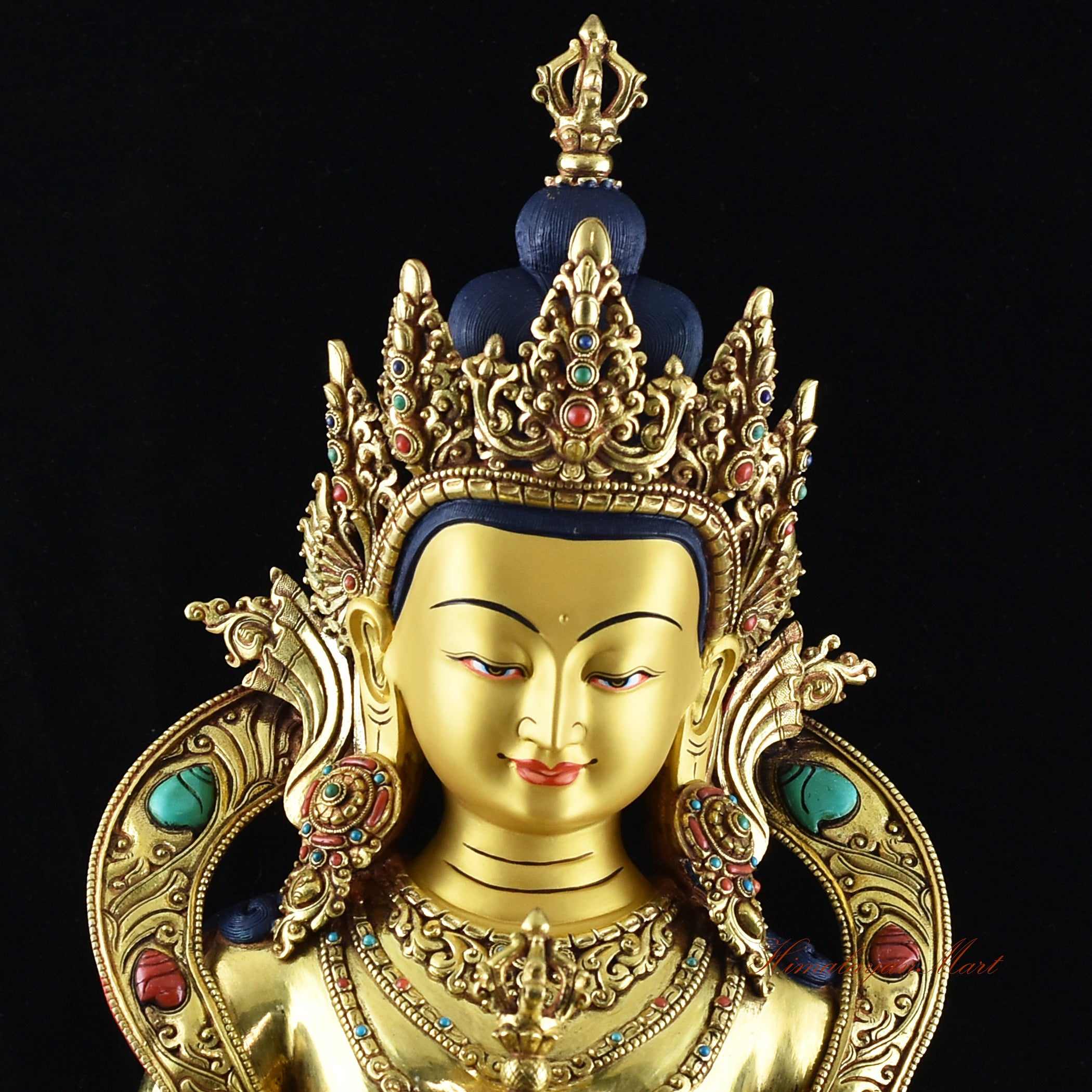 Handcrafted Vajrasattva Statue Face Details