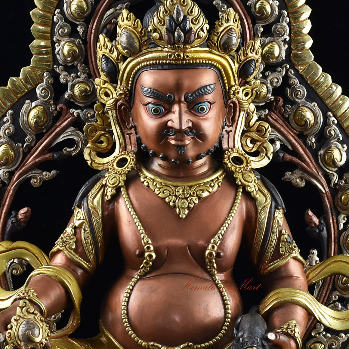 Handcrafted Yellow Dzambhala Statue Details