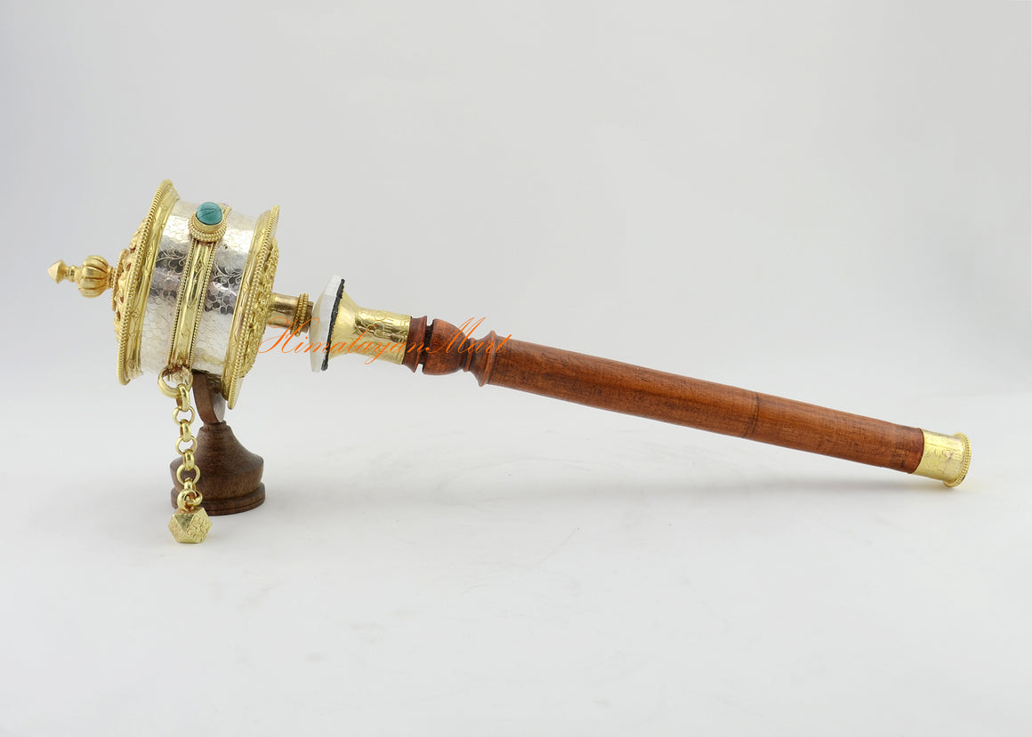 Handheld Prayer Wheel | Tibetan Sacred Tool for Mantra Recitation and Meditation