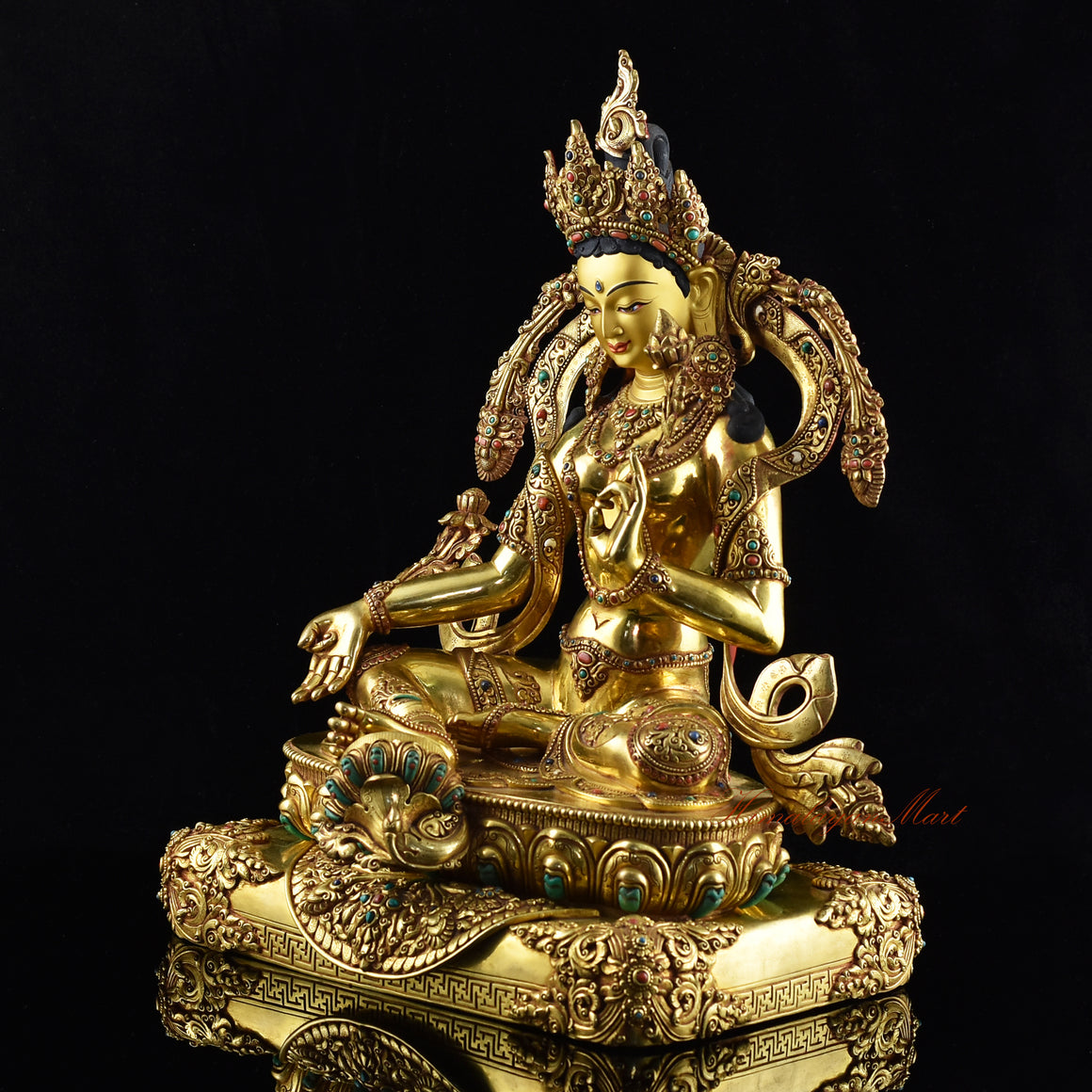 Handmade Buddhist Green Tara Statue