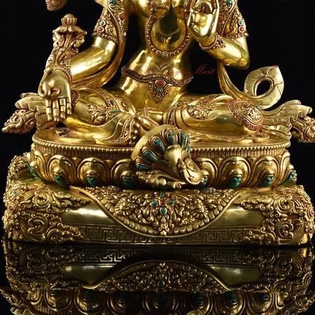 Handmade Green Tara Statue Details