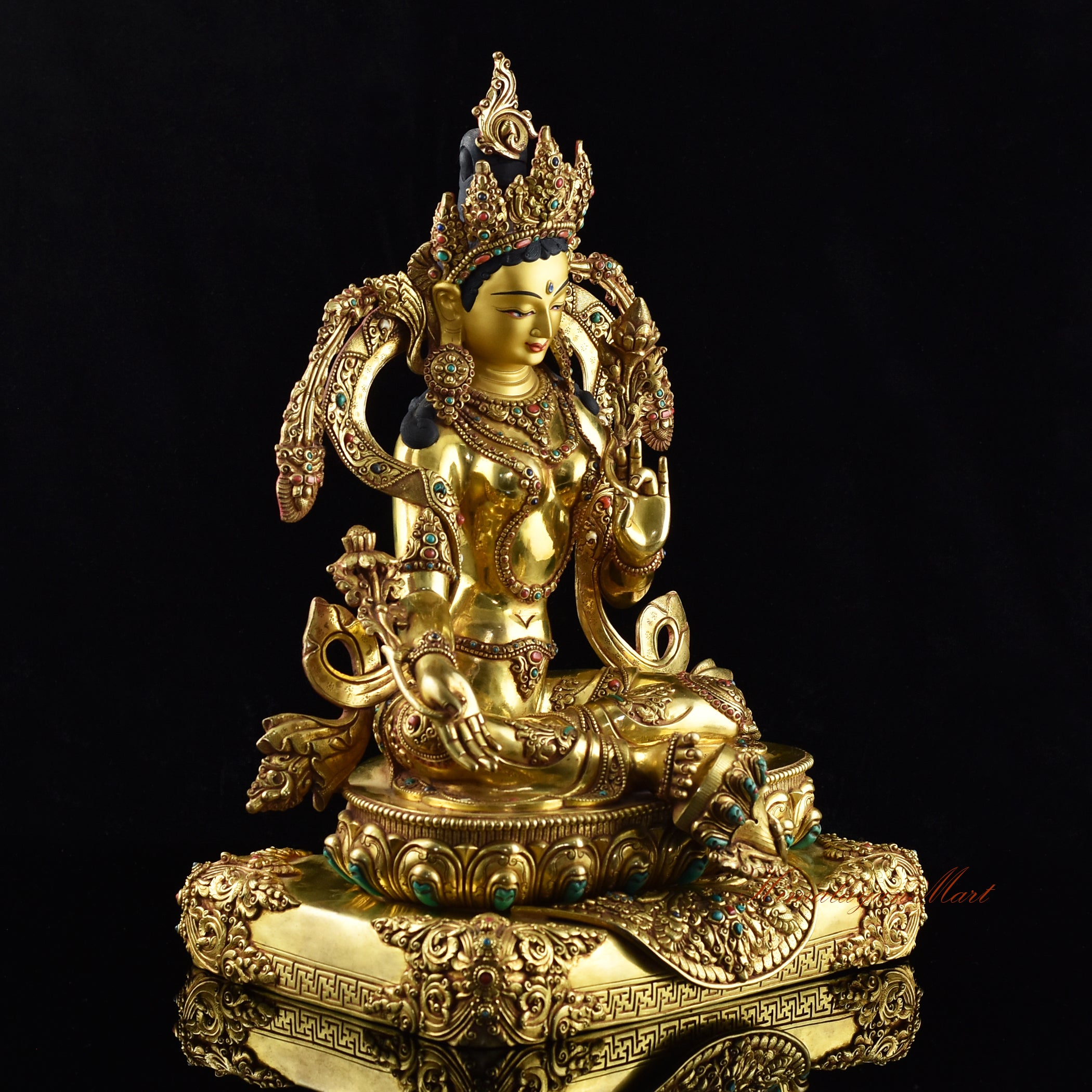 Handmade Tibetan Green Tara Statue