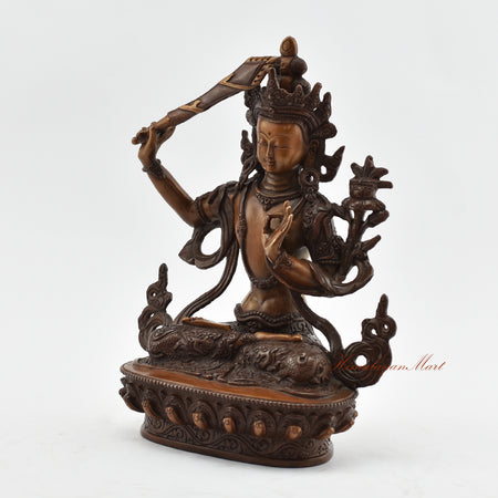 Handmade Manjushri Statue Left Detail