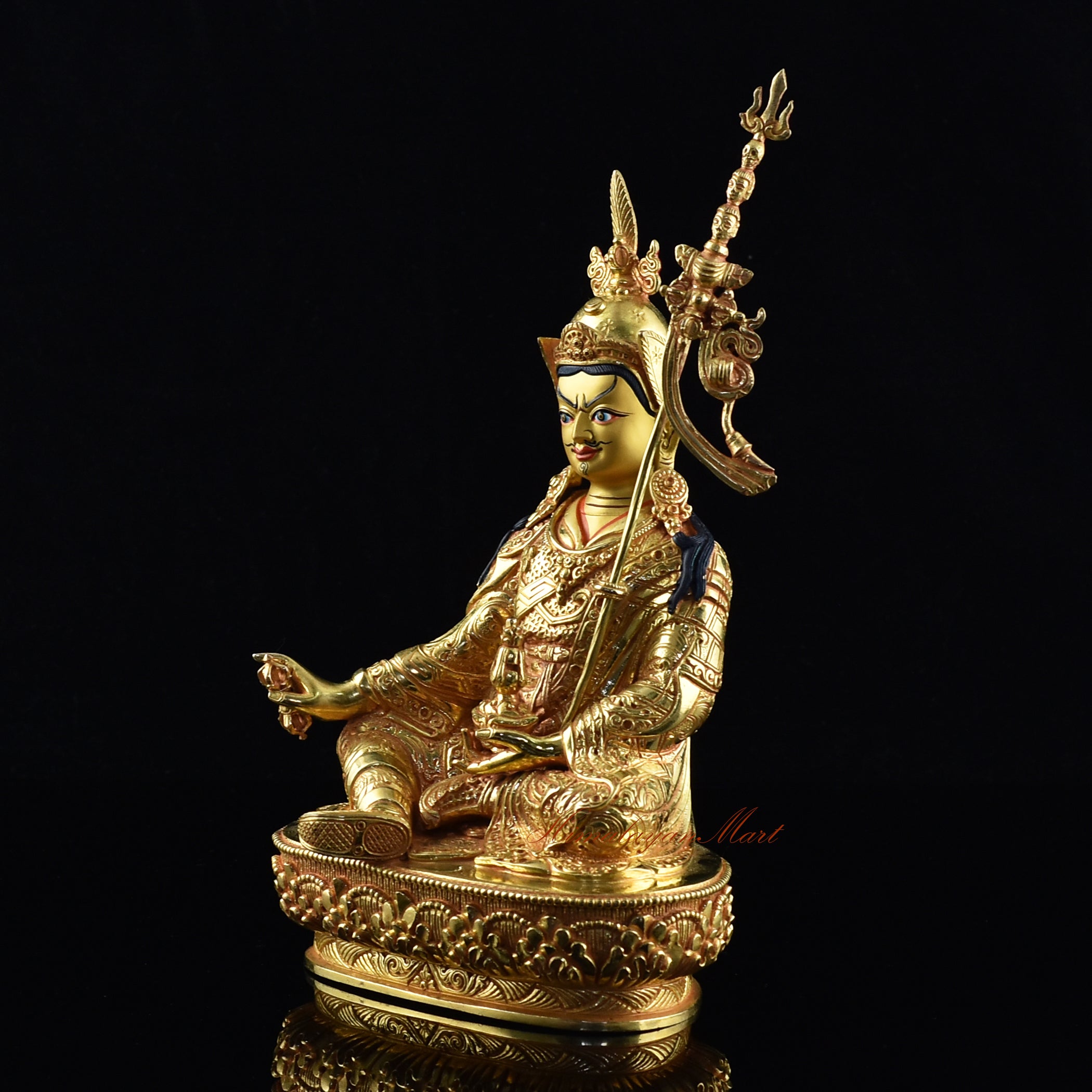 Lotus Born Padmasambhava Statue Left Detail