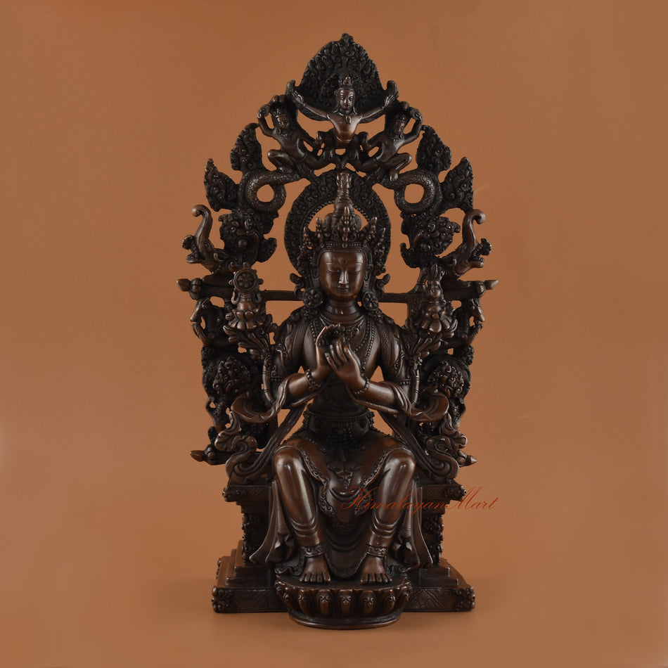 Oxidized Maitreya Statue-Future Buddha