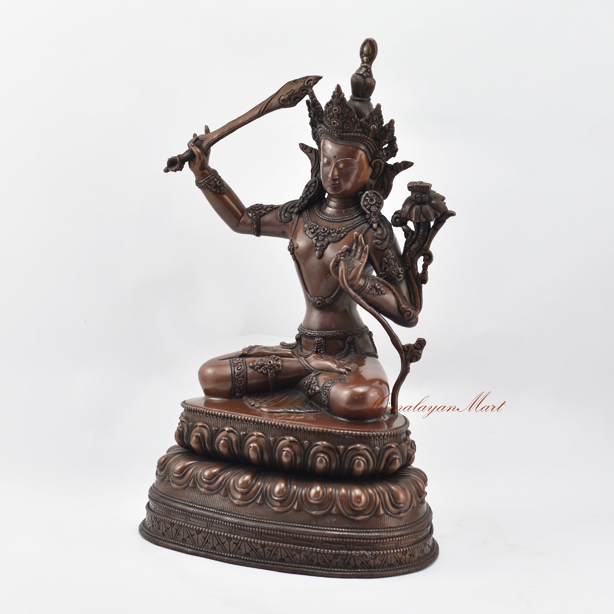 Manjushri Bodhisattva of Wisdom Statue Left Details