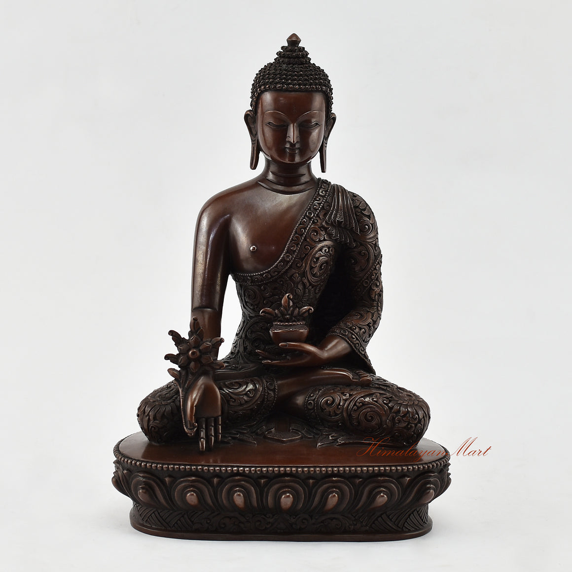 Medicine Buddha Meditation Statue | Expertly Handcrafted from Copper Alloy in Patan, Nepal