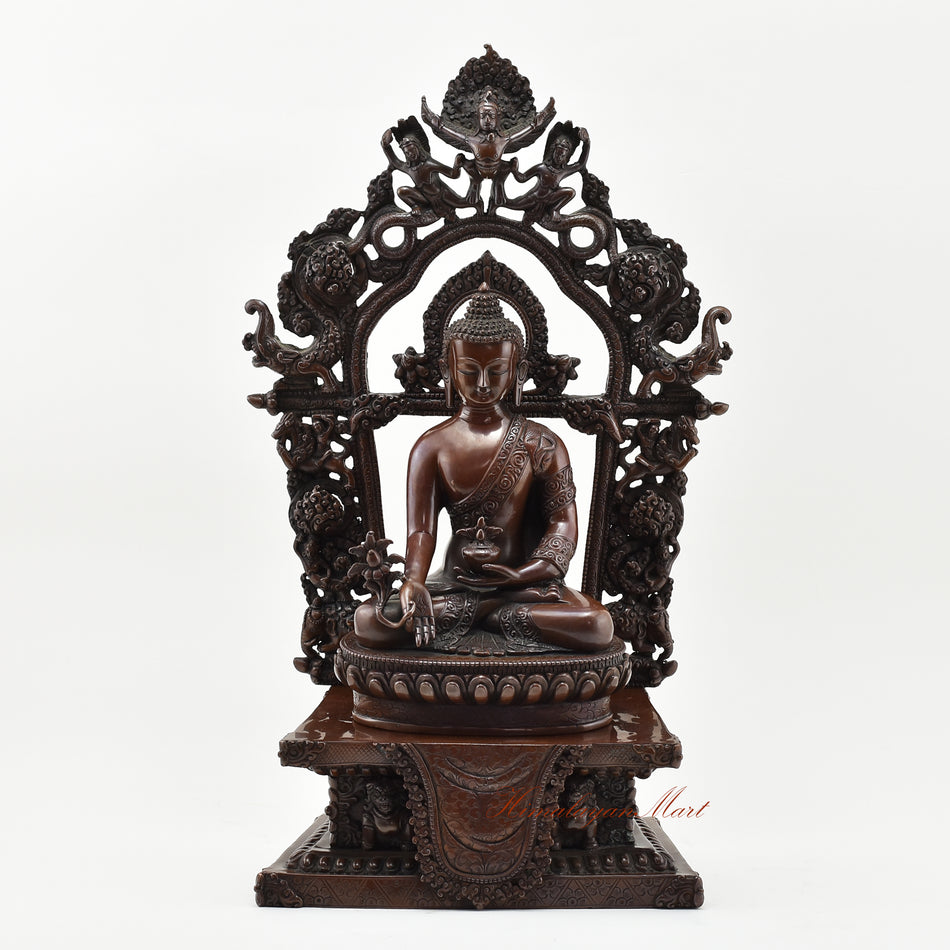 Medicine Buddha on Throne Statue