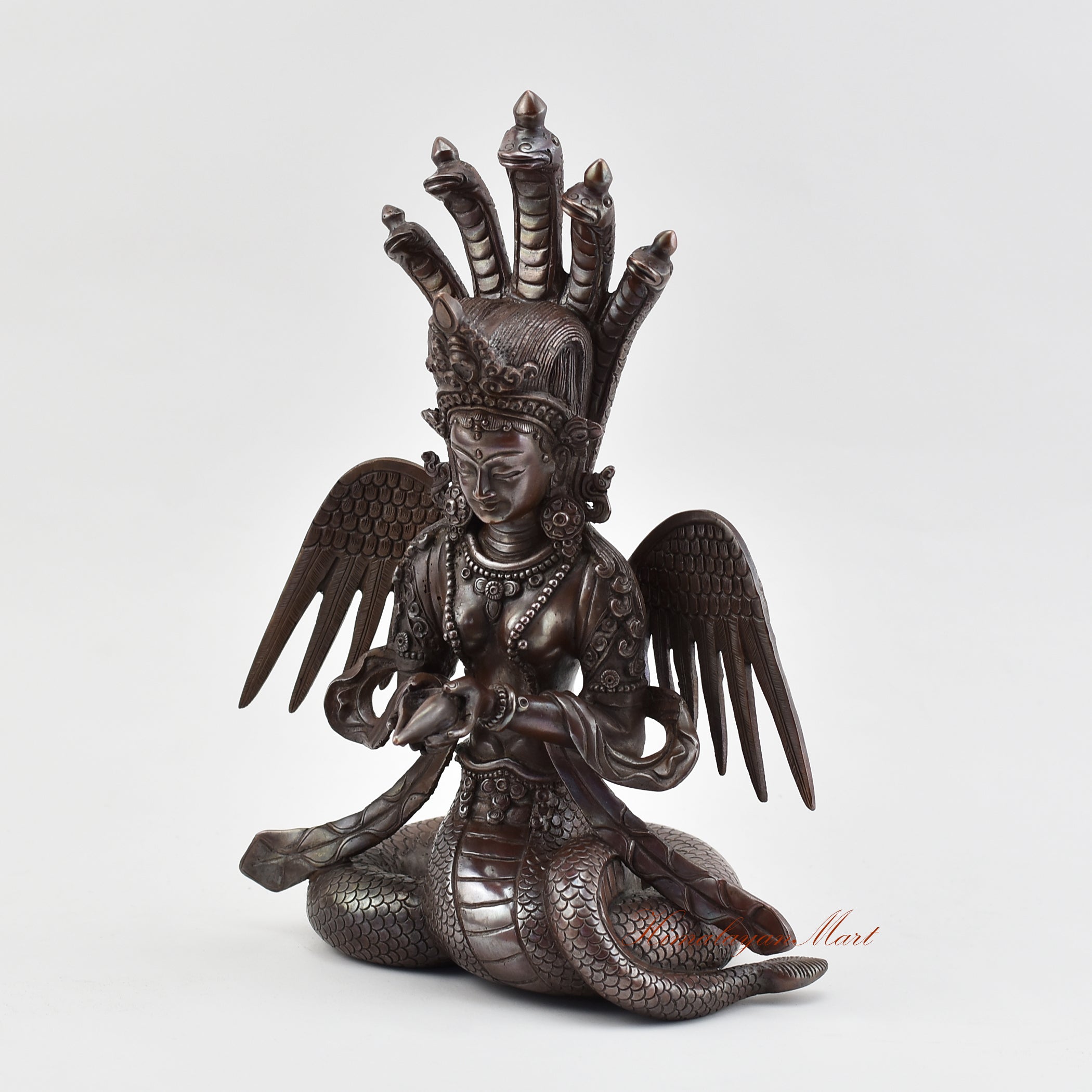 Buddhist Naga Kanya Oxidized Statue