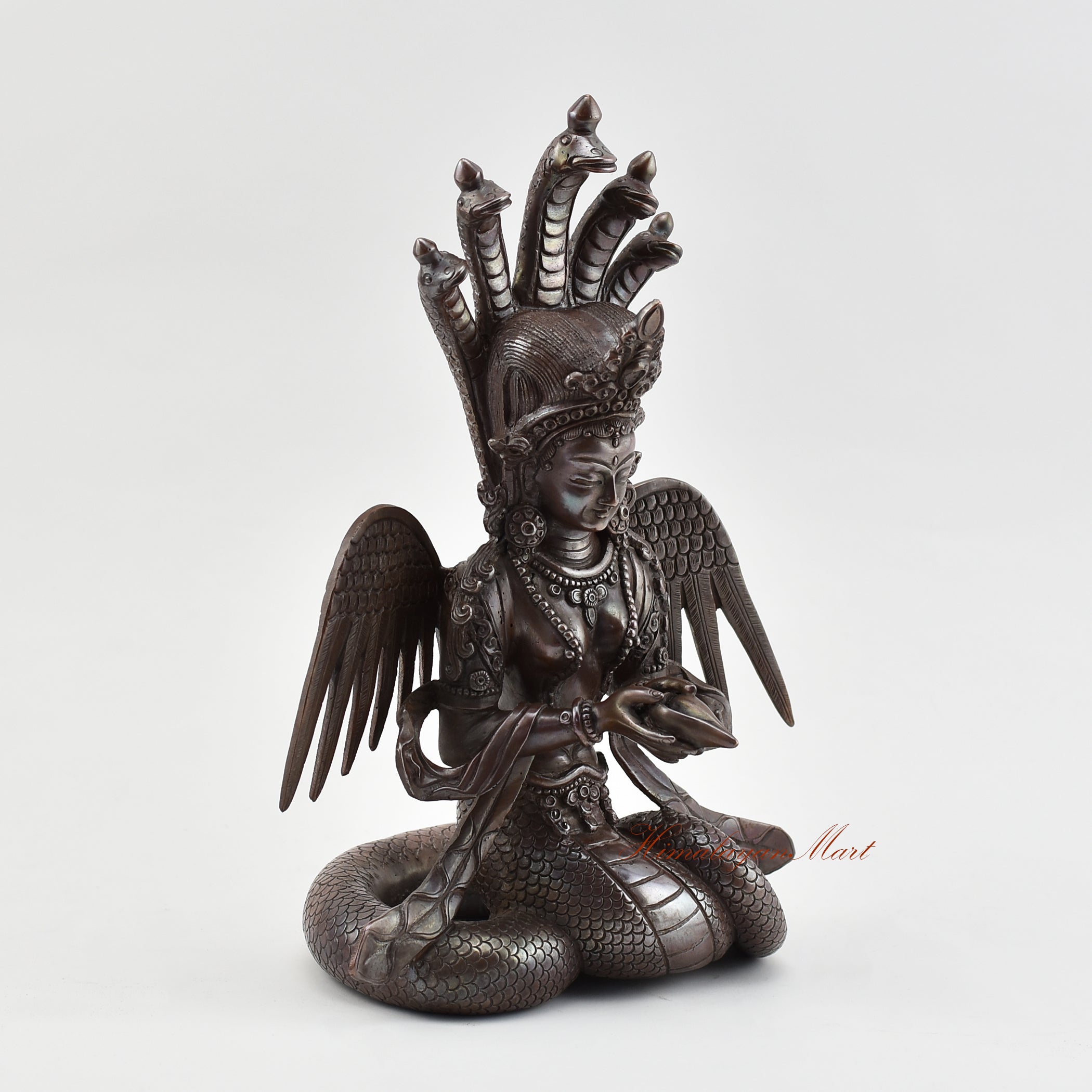 Tibetan Naga Kanya Oxidized Statue