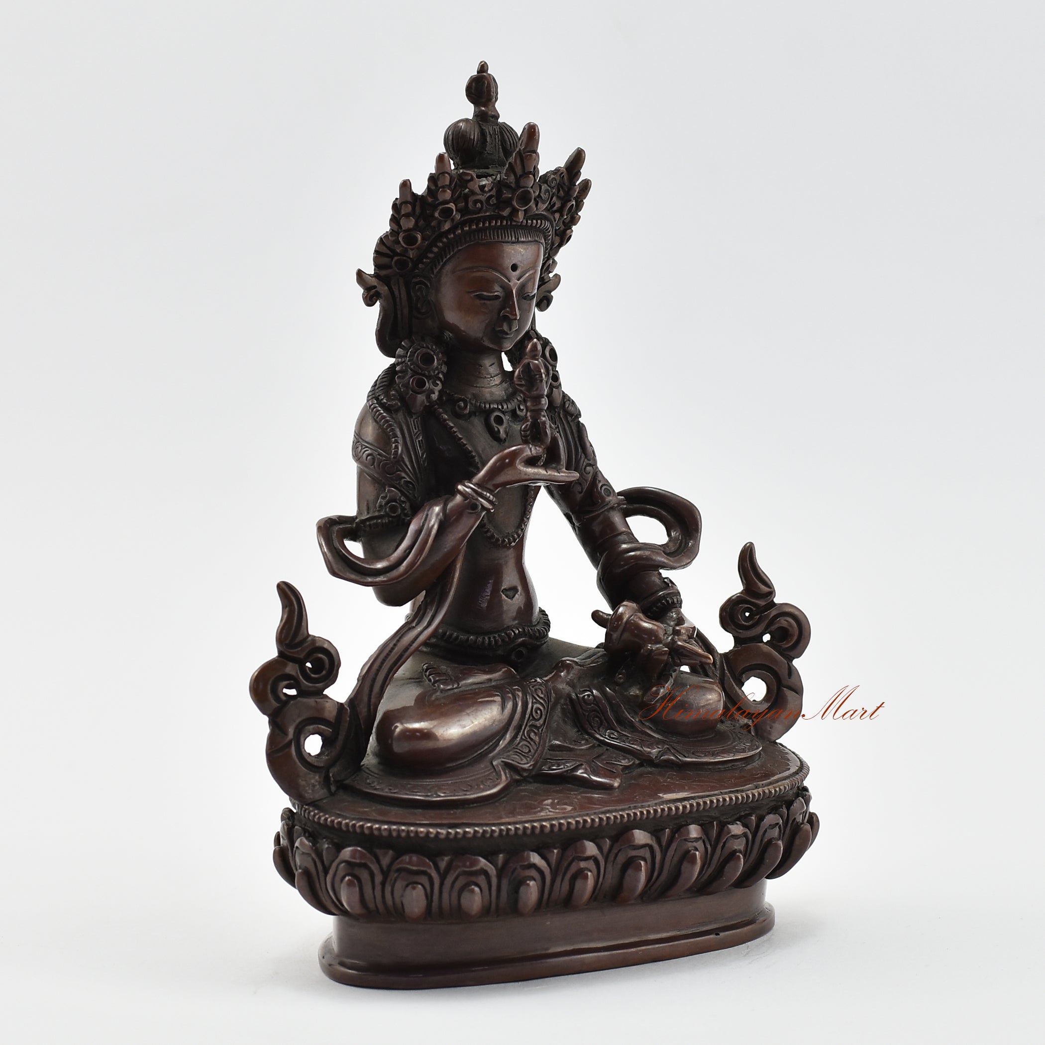 Oxidized Bajrasattva Statue Right Details