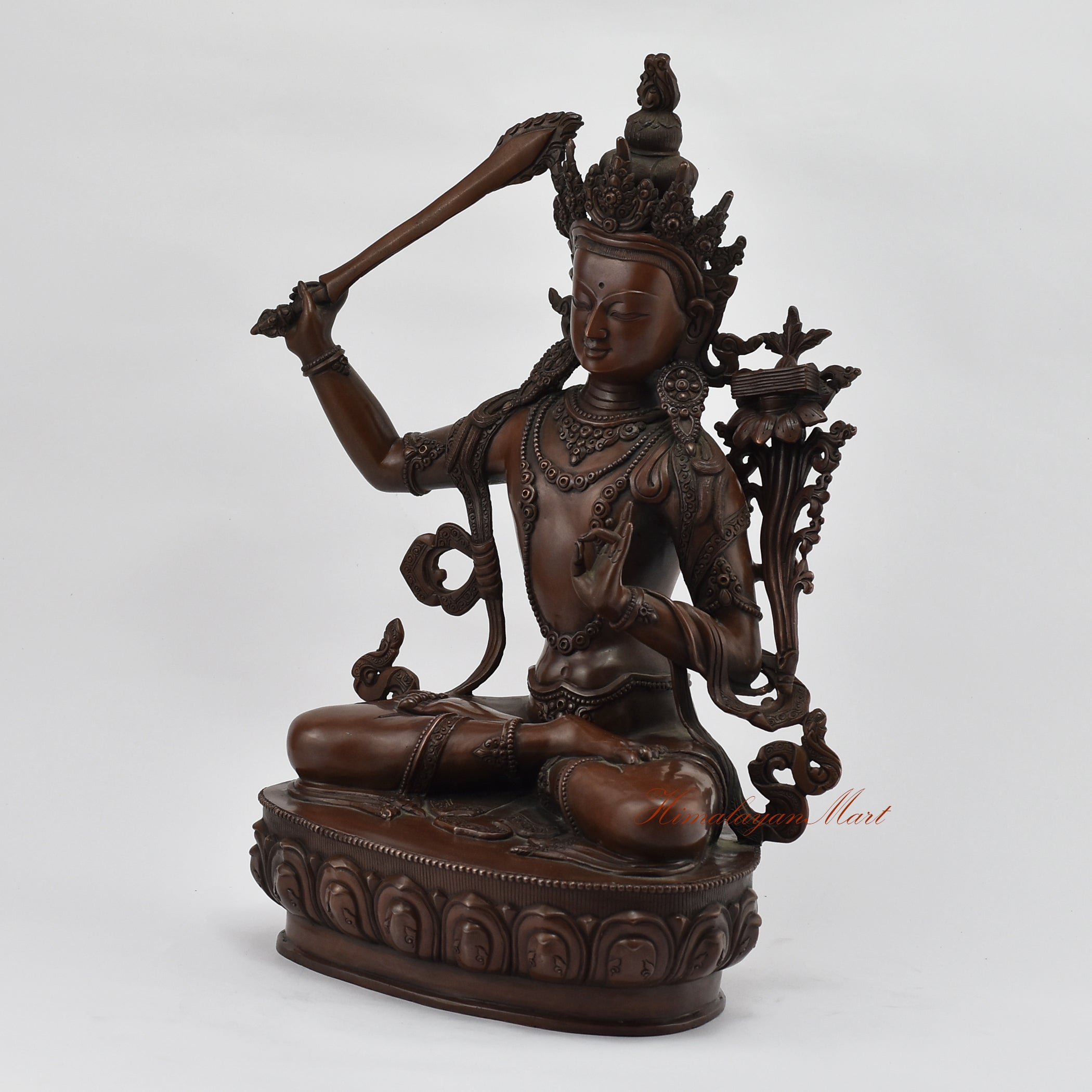 Oxidized Tibetan Manjushri Statue