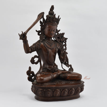 Oxidized Buddhist Manjushri Statue