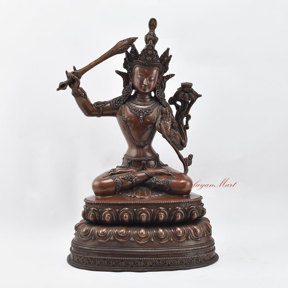 Oxidized Manjushri Statue