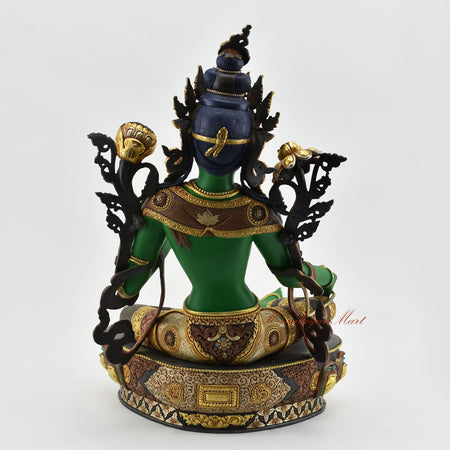 Hand-Painted Green Tara Statue