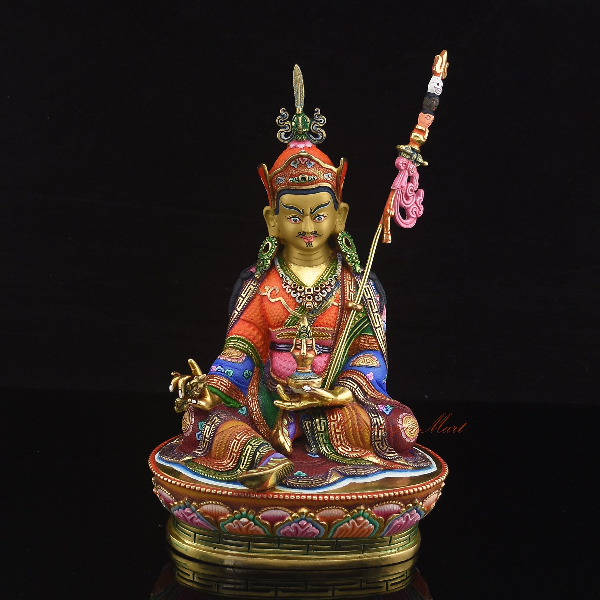 Painted Guru Rinpoche Statue | Enrich Your Ritual Meditation Journey with this Artfully Hand-Painted Guru