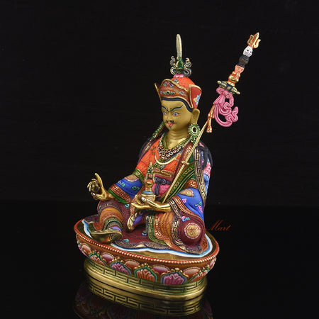 Hand Painted Tibetan Guru Rinpoche Statue