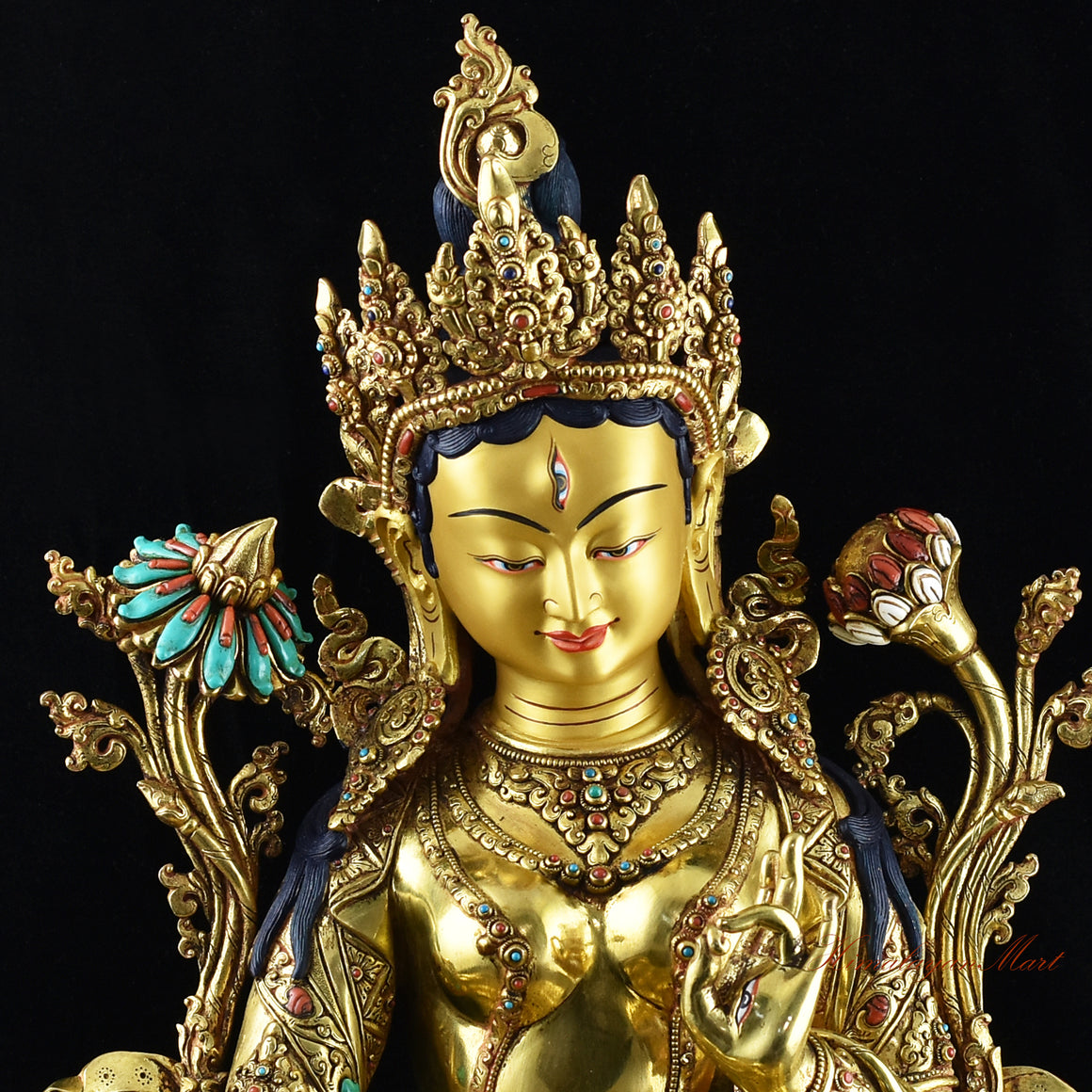 Ritual White Tara Statue Face Details