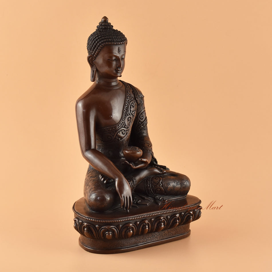 Oxidized Shakyamuni Buddha Statue