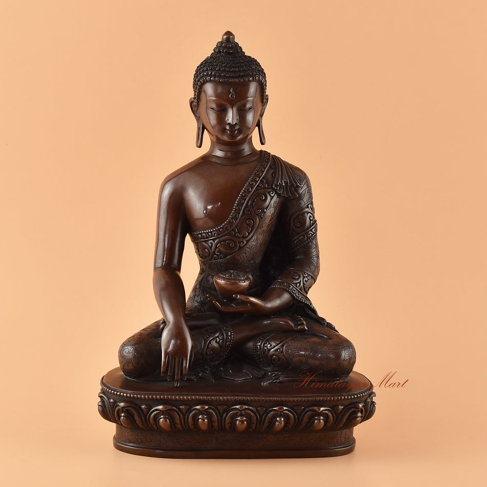 Oxidized Shakyamuni Buddha Statue