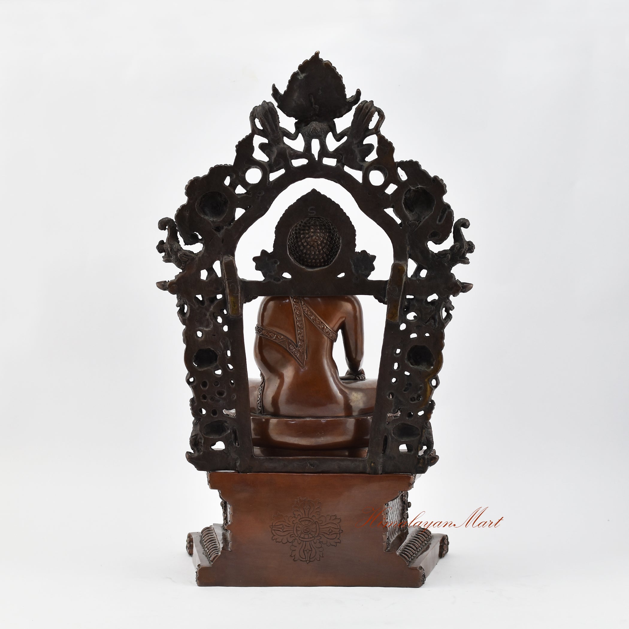 Shakyamuni Buddha on Throne Statue Back Details