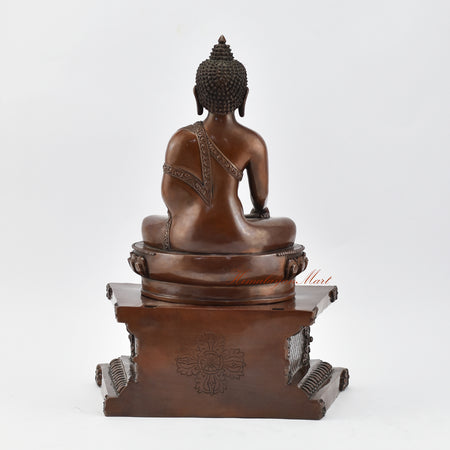 Shakyamuni Buddha on Throne Statue Back without Frame Details