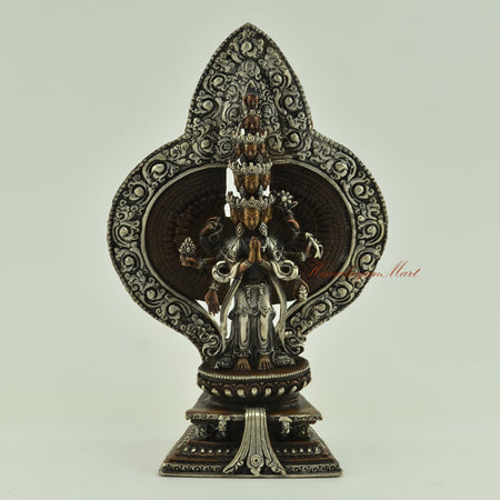 Silver-Plated Avalokiteshvara Statue 