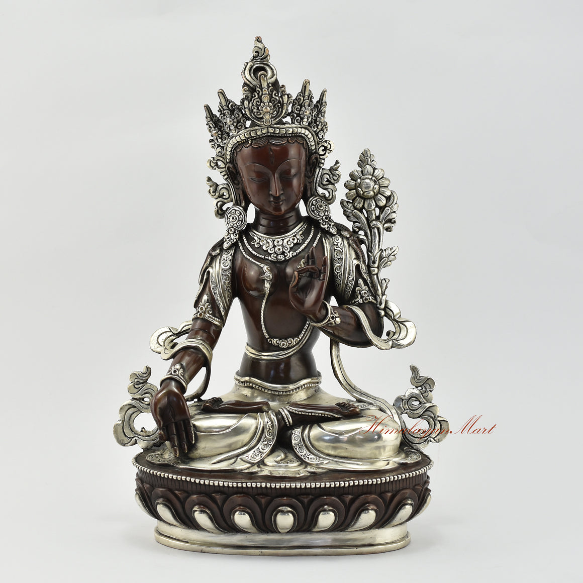 Silver-Plated White Tara Statue