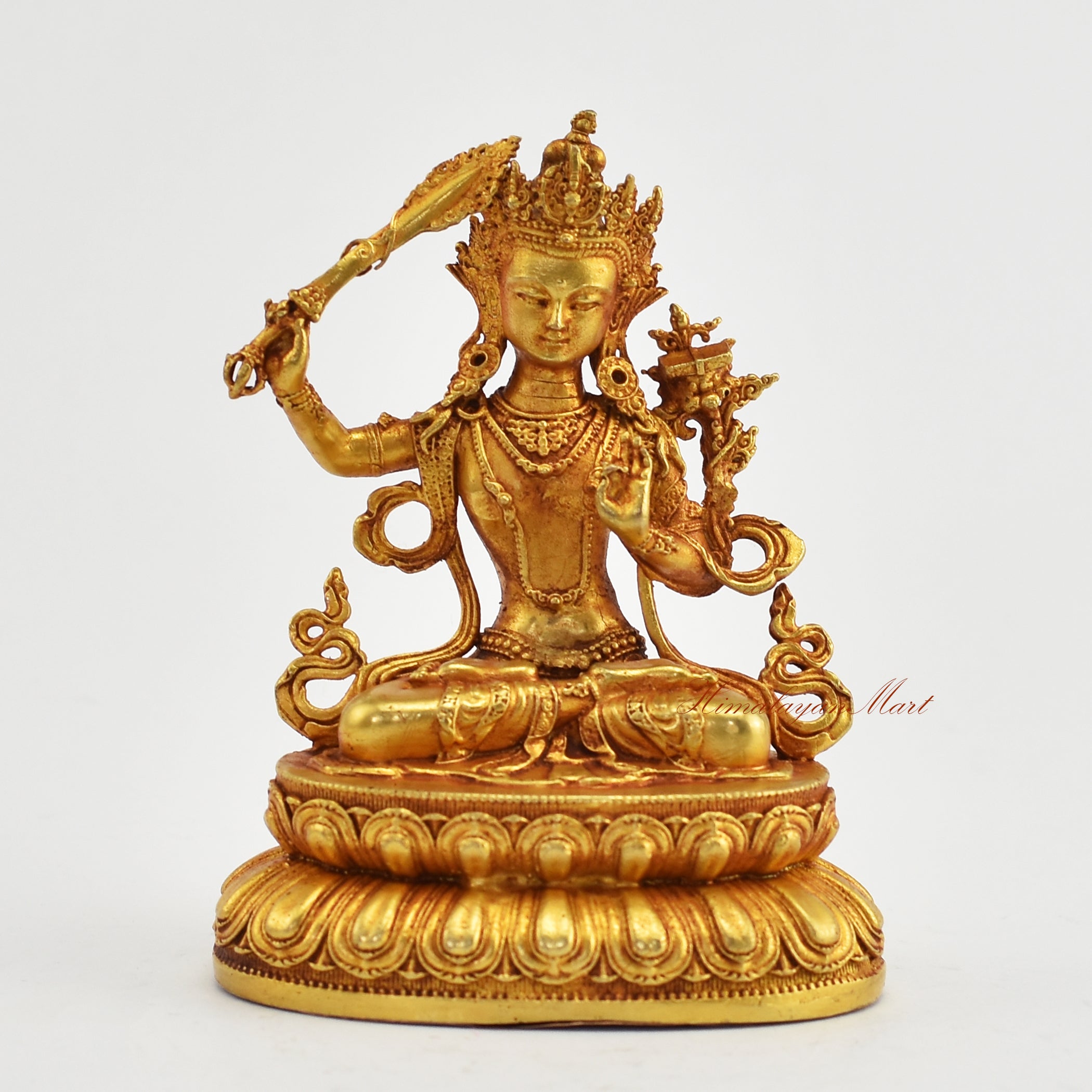 Small Gold-Plated Manjushri Statue