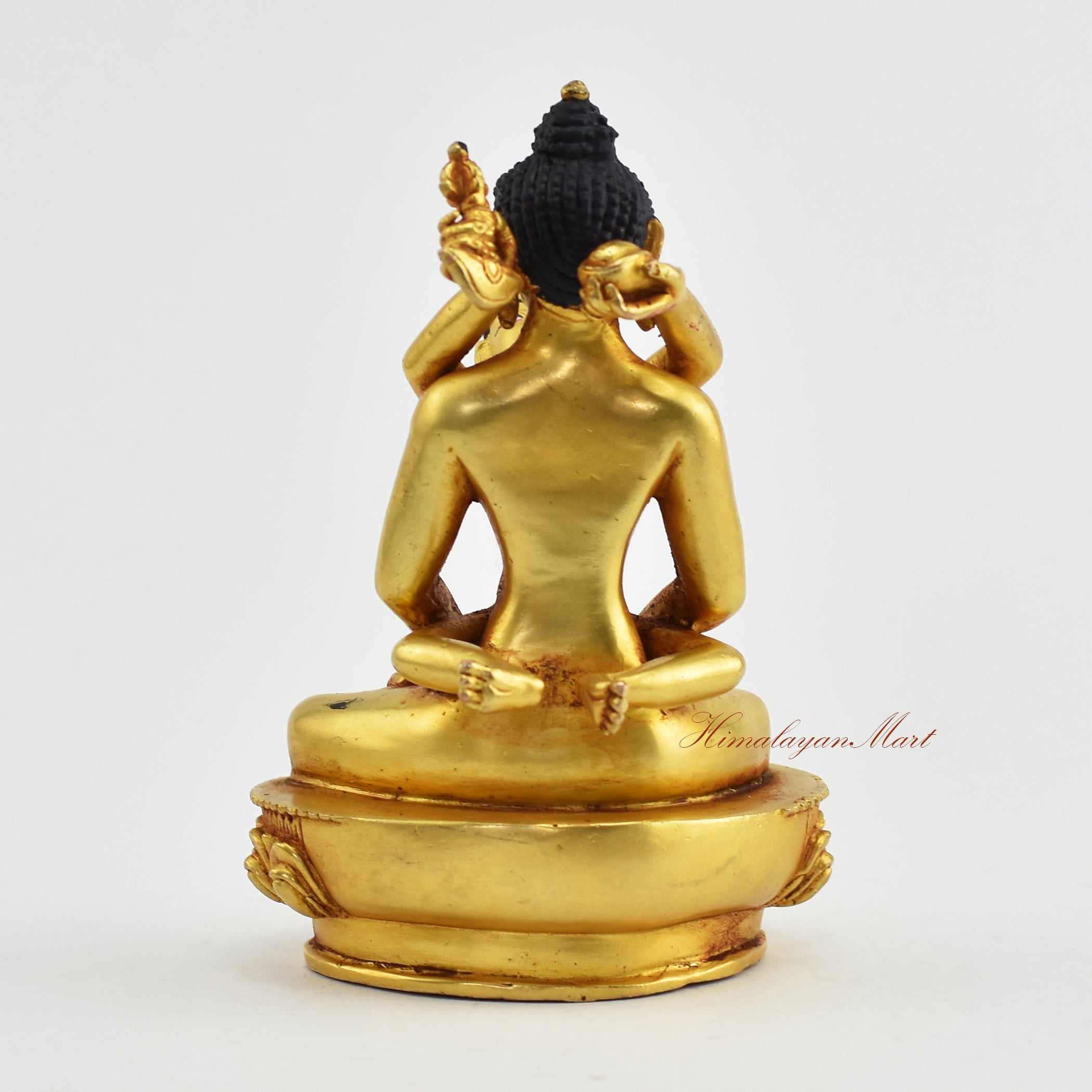 Small Gold-Plated Samantabhadra Statue Back Detail