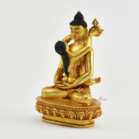 Small Gold-Plated Samantabhadra Statue Left Detail