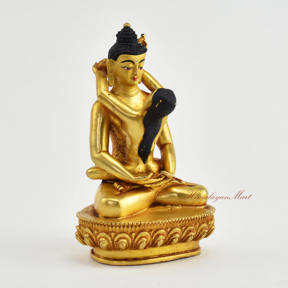 Small Gold-Plated Samantabhadra Statue Right Detail