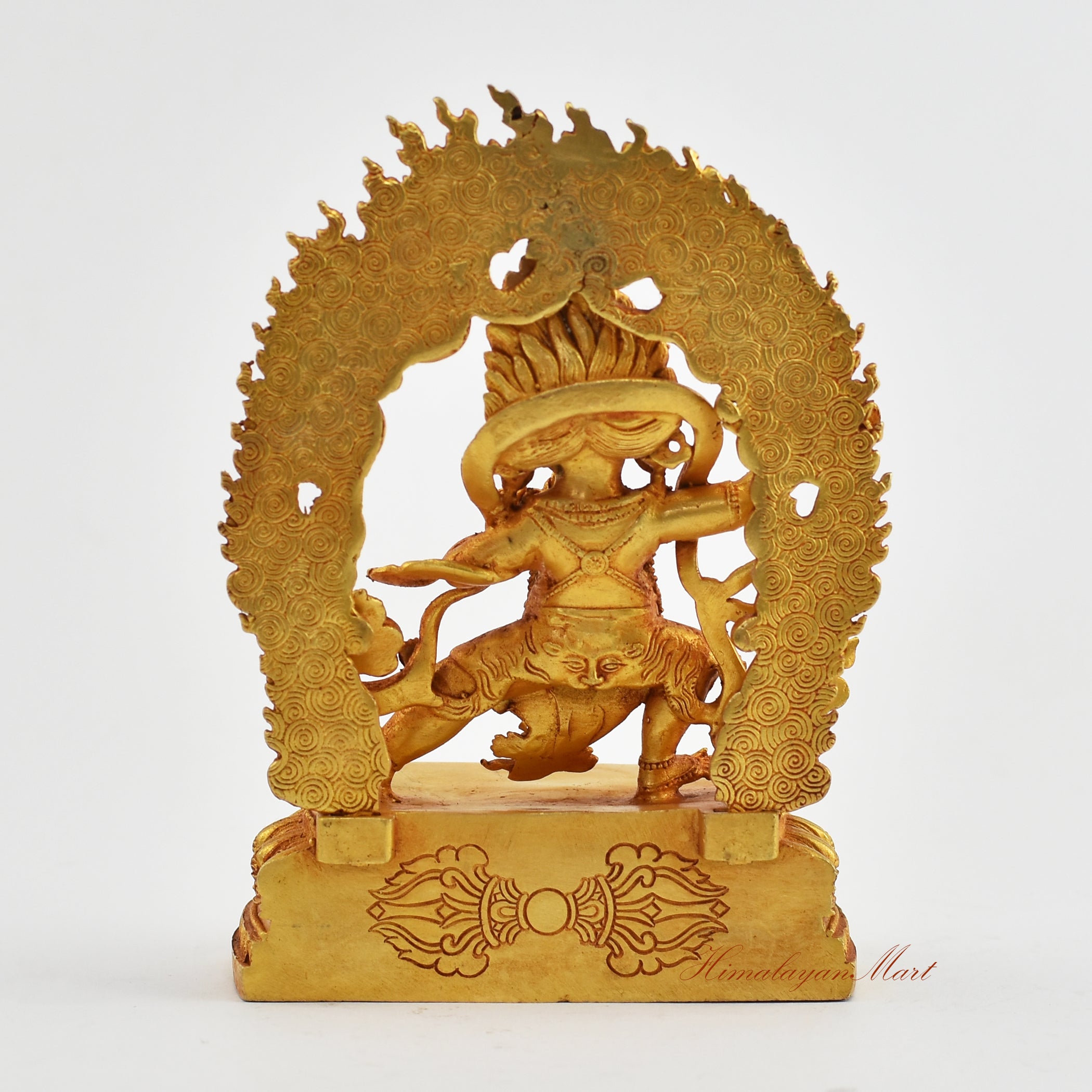 Small Gold-Plated Vajrapani Statue Back Detail