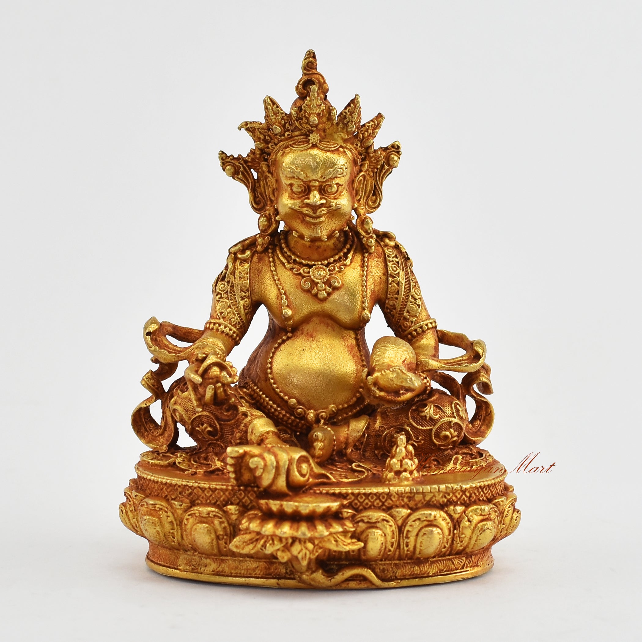 Small Gold-Plated Yellow Dzambhala Statue