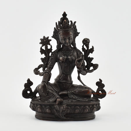 Small Green Tara Oxidized Statue