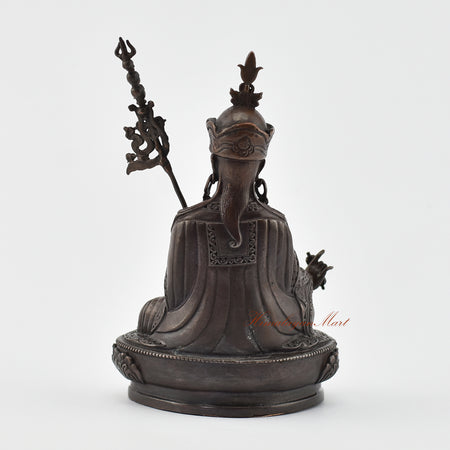 Small Guru Rinpoche Oxidized Statue Back Detail