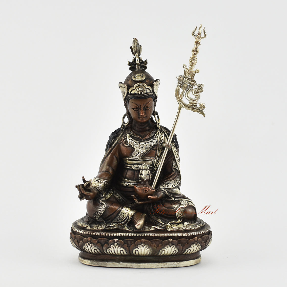 Small Guru Rinpoche Silver-Plated Statue