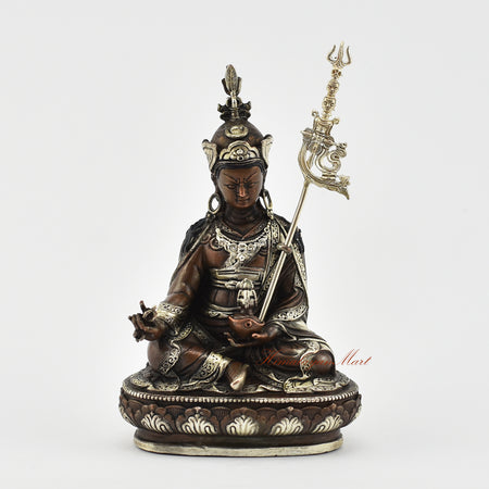 Small Guru Rinpoche Silver-Plated Statue